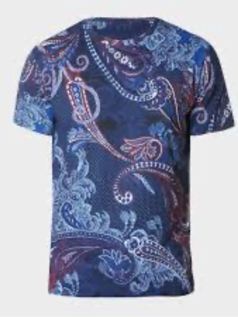 NEW! Robert Graham Navy Blue Indigo Paisley Short Sleeve Tee